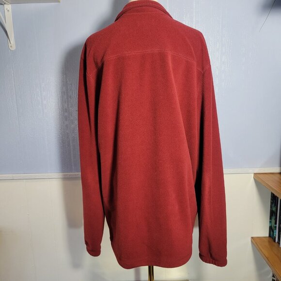 Croft & Barrow Men's Large Red Quarter Zip Longsleeve Lightweight Fleece Jacket - Picture 6 of 9